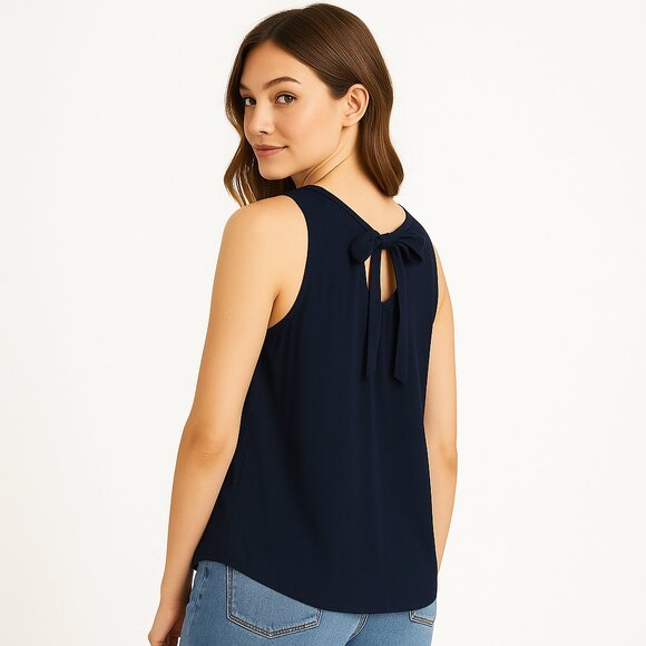 LOFT Navy Blue Tank Top - Picture 1 of 9